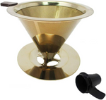Pour Over Coffee Maker, Reusable Stainless Steel Filter Dripper, Includes 1 OZ Scoop