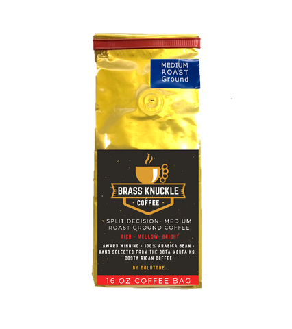 Split Decision - Strong Medium Roast, 100% Arabica Ground, Costa Rican Coffee - brassknucklecoffee.myshopify.com - [variant_title]