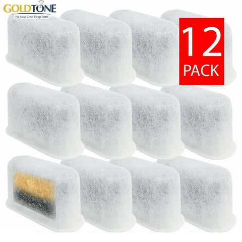 (12) GoldTone Resin and Charcoal Water Filters - Fits Cuisinart, Braun Coffee Makers