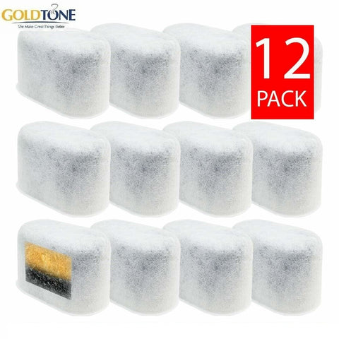 (12) GoldTone Resin and Charcoal Water Filters - Fits Keurig, Breville Coffee Makers
